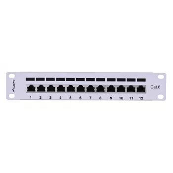 Patch panel LANBERG PPF6-9012-S, 12 portu, metāla, pelēks, 1U, 215×130×44.5 mm