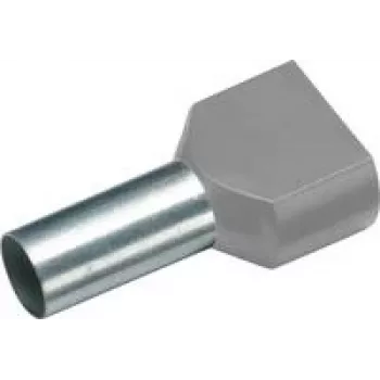 Cimco 187703 Divkāršā uzmava 0,75 mm² daļēji izolēta, pelēka, 100 gab.