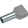 Cimco 187703 Divkāršā uzmava 0,75 mm² daļēji izolēta, pelēka, 100 gab.