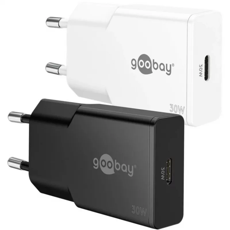 Goobay USB-C™ PD GaN ātrais lādētājs Slim (30 W) melns
