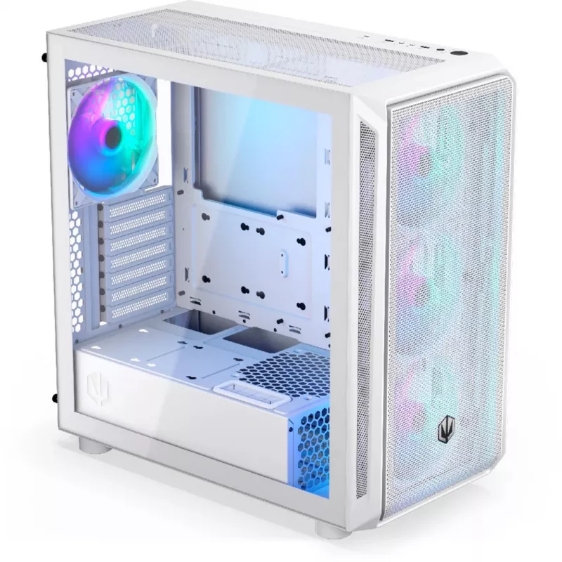Endorfy Arx 700 ARGB PC korpuss, Midi-Tower, ATX, rūdīts stikls - iekļauti 4x 140 mm ARGB ventilatori, balts (EY2A017)