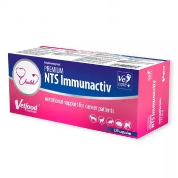 Vetfood Premium NTS Immunactiv 120 kapsulas — imunitātes atbalsts suņiem un kaķiem