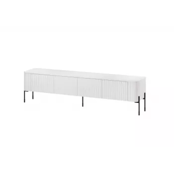 TV skapis Cama Meble VERA 190x40x50 cm, matēti balts, skaidu plātnes virsma