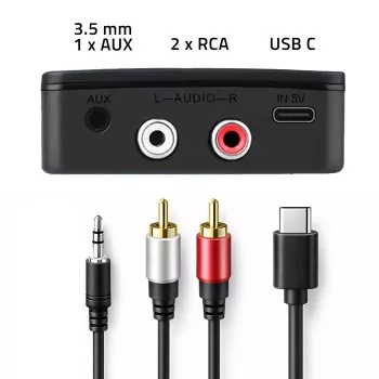 Bezvadu audio HiFi raidītājs/uztvērējs QOLTEC 56981 — Bluetooth/line-in audio tilts
