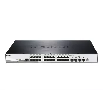 D-Link DGS-1510-28XMP pārvaldāms L2/L3 Gigabit Ethernet PoE slēdzis, melns/pelēks