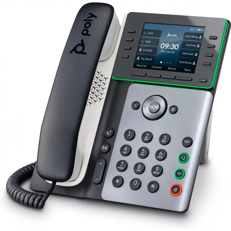 HP Poly Edge E320 IP telefons ar PoE atbalstu, IPS displejs, 320x240 pikseļi