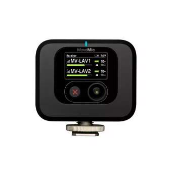 Bezvadu kameras stiprinājuma uztvērējs Shure MV-R-Z6 — 50–20000 Hz, 30 m darbības rādiuss, 12–15 V, 308×101×38 mm, 0.429 kg, melns