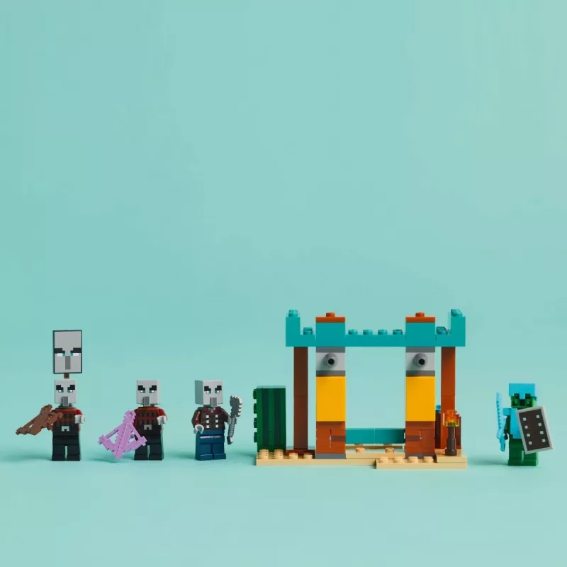 LEGO būvēšanas komplekts The Illager Desert Patrol 21267 – Minecraft rotaļu komplekts, 105 gabali, 4 minifigūras, 80×60×110 mm