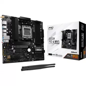 Mātesplate ASRock B850M Pro-A WiFi micro ATX – AMD B850, Socket AM5, DDR5, 4x DIMM, 256GB, Wi‑Fi, 2.5Gb LAN