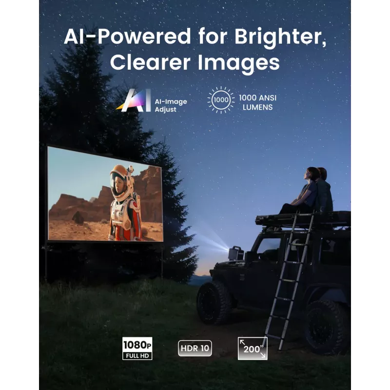 Anker Innovations Nebula Mars 3 - Pārnēsājams DLP projektors - RGB LED - 1000 ANSI lūmeni - Full HD (1920 x 1080) (D2333211)