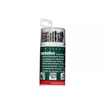Metabo 627190000 urbju komplekts — 18 gab., HSS ar titāna pārklājumu