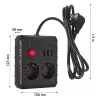 Pagarinātājs MACLEAN MCE387 B — 2 kontaktligzdas, 3×USB A, 110–240V, 1,5 m vads, max 2500W