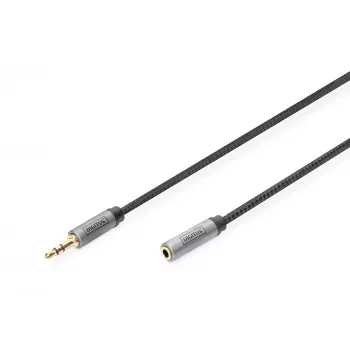 Digitus Audio pagarinājuma kabelis 3.5 mm ligzda uz 3.5 mm spraudni 1.8 m Melns