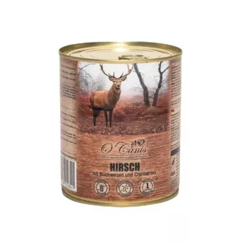 O'CANIS konservēta suņu barība - mitrā barība - briedis ar griķiem - 800 g