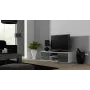 TV statīvs cama meble SOHO 140 — 1400×430×370 mm, balta virsma, skaidu plātne, balts rāmis, balts/pelēks spīdums