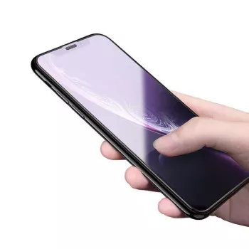 Rūdīta stikla aizsargplēve Devia Van Anti-blue Ray iPhone XR 6.1, melna