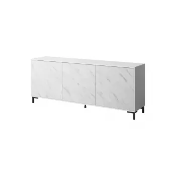 MARMO 3D kumode 200x45x80,5 cm balts matēts/marble balts