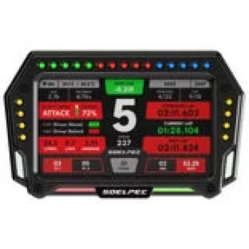 Sacensību displejs Spectrum SOELPEC XR-5 — auto paneļa displejs motorsporta telemetrijai un apļa laikiem