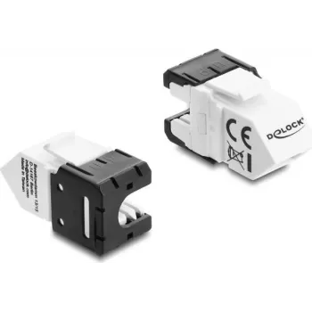 DELOCK Keystone modulis RJ45 ligzda uz LSA Cat.6A 45° leņķa neekranēts 180°