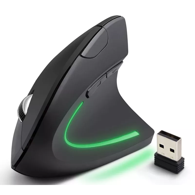Bezvadu pele ESPERANZA EM133 — ergonomiska labai rokai, 1600 DPI, 6 pogas, 2.4 GHz USB nano uztvērējs, 10 m darbības rādiuss, melna