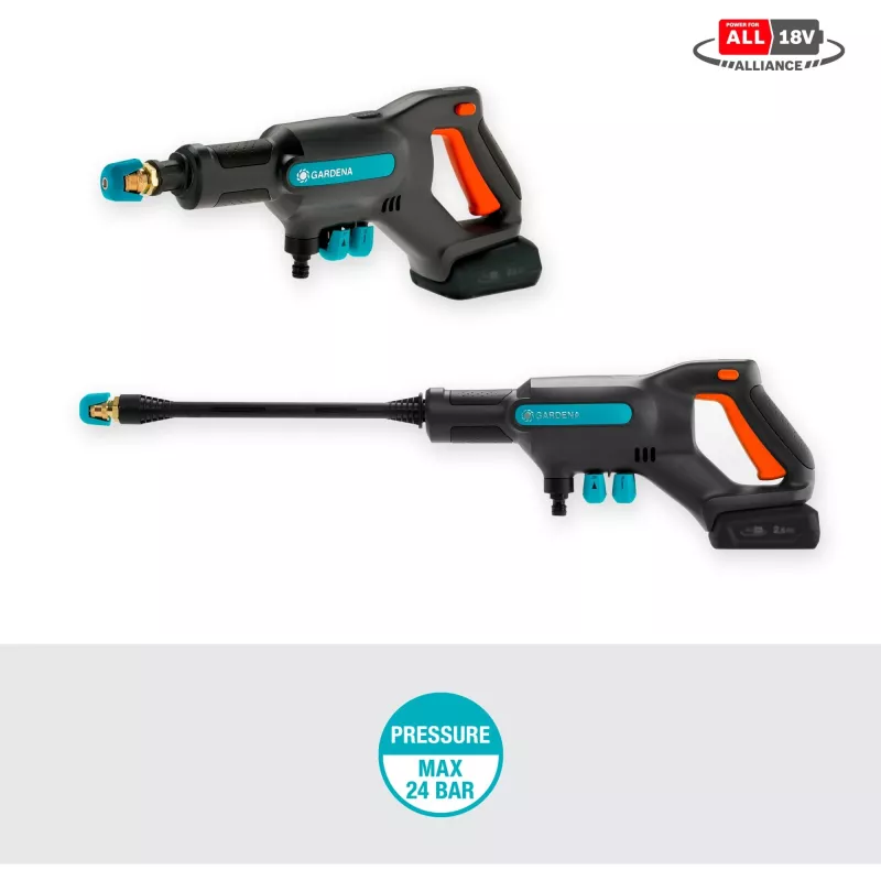 Bezsprieguma mazgātājs Gardena AquaClean 24/18V P4A komplekts