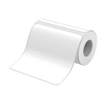 Termo uzlīmes NIIMBOT T100×100-75 (baltas) – 100×100 mm, 75 uzlīmju ruļlis