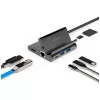 4smarts 7in1 centrmezgls ar statīvu planšetei un tālrunim, DeX režīms, HDMI, RJ45, pelēkā krāsā