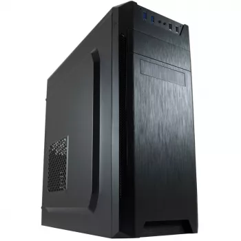 LC Power Classic 7040B - MDT korpuss - ATX - bez barošanas bloka - Melns, brushed alumīnijs / Melns - USB/Audio
