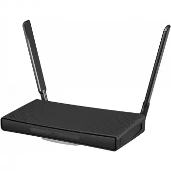 Galda maršrutētājs MikroTik hAP ac³ ar divu joslu Wi‑Fi 5, Qualcomm IPQ4019 719 MHz, 5x Gigabit RJ‑45, 1x USB, PoE, 2 ārējām antenām, melns