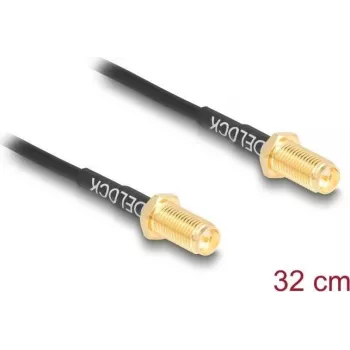 Koaksiālais kabelis DELOCK 90893 RG-174 0,32 m RP-SMA uz RP-SMA Melns