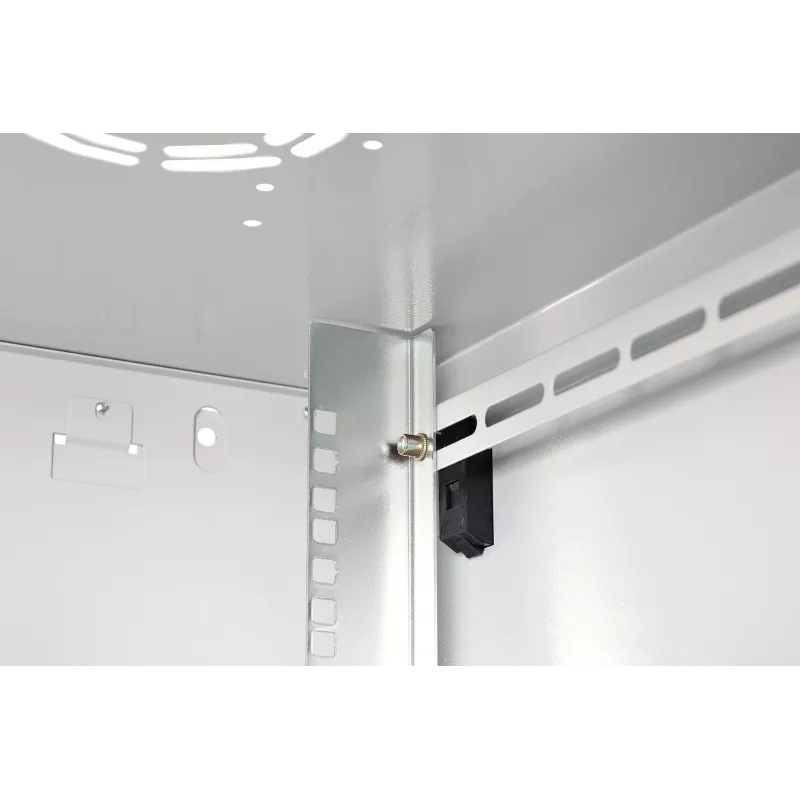 Sienas stiprināms 19 collu skapis DIGITUS Dynamic-N DN-37106 — 9U, 600x600 mm, IP20, atslēgas slēdzene