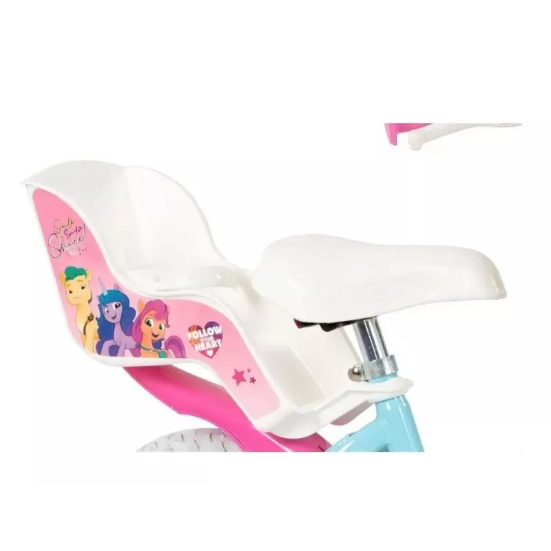 Bērnu velosipēds Toimsa 1297 ar 12 collu putuplasta riteņiem, 4 riteņiem, groziņu, ķēdes aizsargu, dubļusargiem — My Little Pony