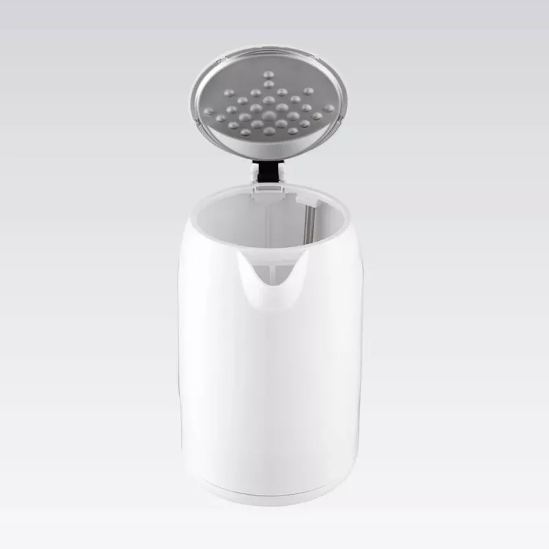 Elektriskā tējkanna Maestro MR-022-WHITE, 2.2 L, 1850–2200 W, plastmasas korpuss, 360° pamatne, pretkaļķa filtrs, ūdens līmeņa indikators