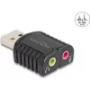 DeLOCK 65964 USB skaņas adaptieris ar 3.5 mm ligzdām, melns