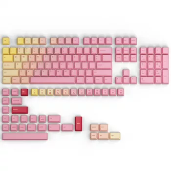 Taustiņu komplekts Aptel Glorious GPBT Pink Grapefruit Forge — PBT taustiņi, skulptēts profils