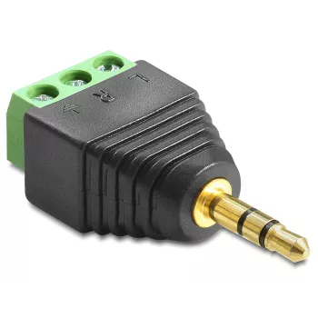 Adapter no 3,5 mm ligzdas uz spaiļu bloku DELOCK 65419, melns/zaļš/sudrabs