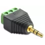 Adapter no 3,5 mm ligzdas uz spaiļu bloku DELOCK 65419, melns/zaļš/sudrabs