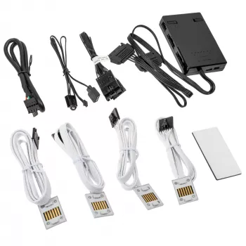 Lian Li Kontrolieris UNI HUB SL-INF 12SLIN-CONT3W balts — RGB ventilatoru un LED lentes centrmezgls