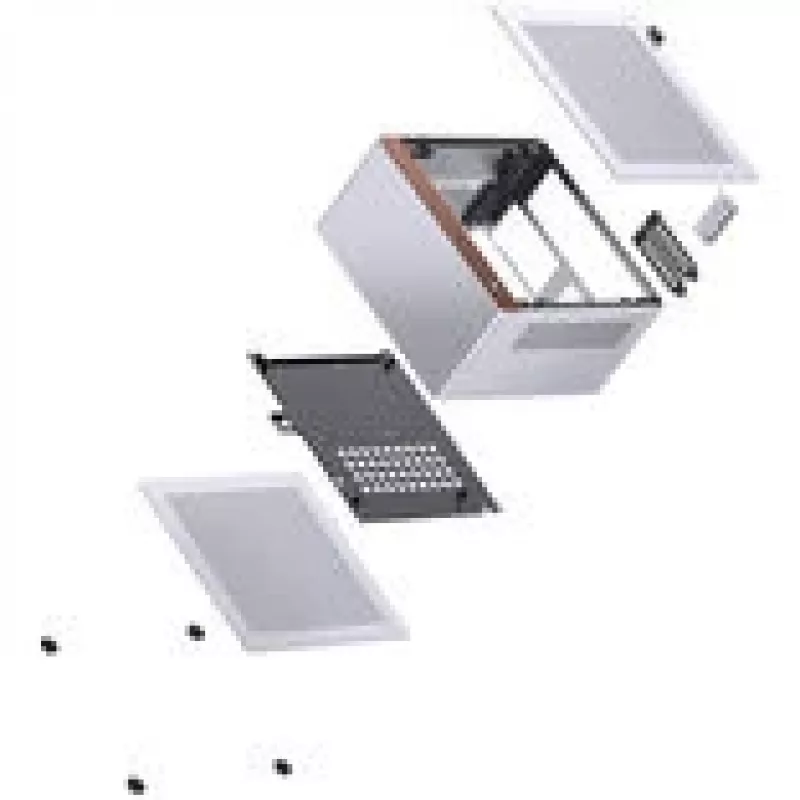 Datora korpuss Jonsbo NV10 Mini ITX - Sudrabs