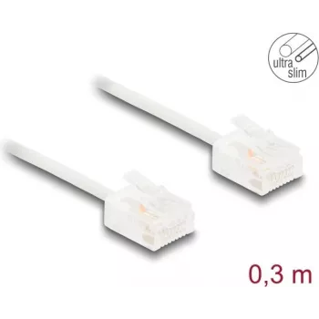 DeLOCK RJ45 Cat.6 UTP tīkla kabelis 0,3 m balts