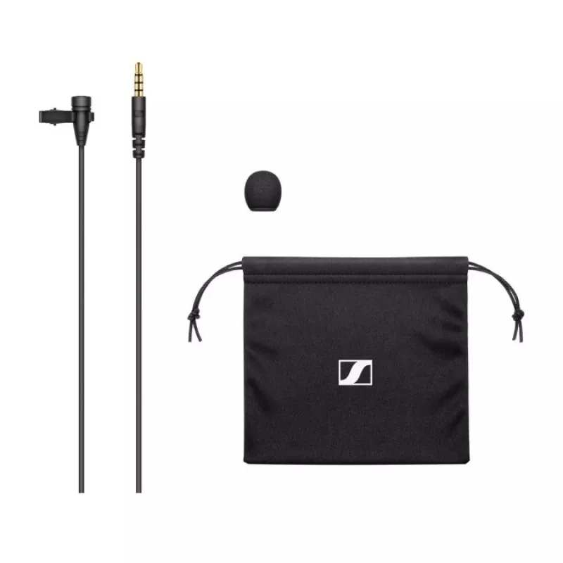 Lavaljē mikrofons Sennheiser XS LAV MOBILE, klipsējams, kondensatora, omnidirekcionāls, 2 m kabelis, 3,5 mm, 50–18000 Hz, 19 g, melns