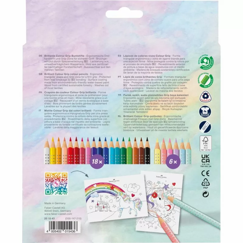 Ūdenskrāsas zīmulis Faber-Castell 201543, 24 krāsas
