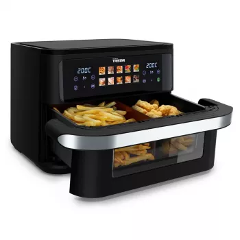 Karstā gaisa fritieris Tristar FR-9078 Double 10 L, 2800 W, skārienvadība, LCD, melns/nerūsējošs tērauds