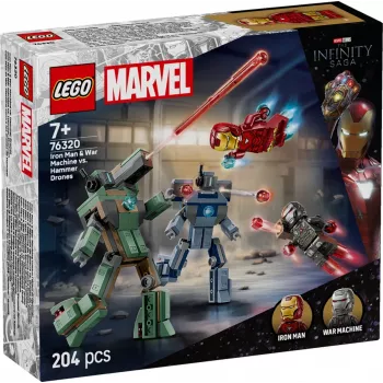 Konstruktors LEGO Marvel Super Heroes Dzelzs vīrs Kara mašīna komplekts 76320, 204 gab., 2 minifigūras, 100 mm augstums