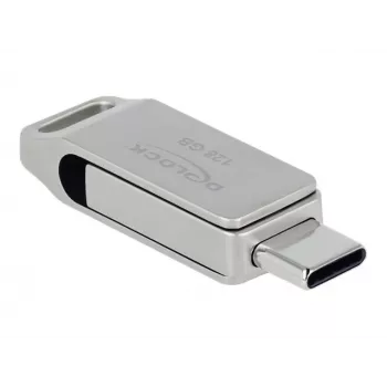 USB zibatmiņa DeLOCK 128GB USB-C Type-A grozāmais modelis