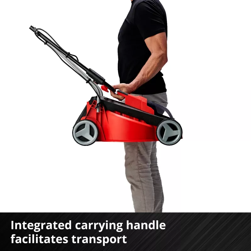 Bezvada zāles pļāvējs EINHELL GE-CM 18/30 Li — 18V, 3.0Ah, 30 cm griešanas platums, 25 L savācējs