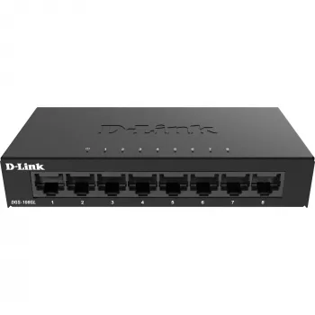 D-Link DGS-108GL 8 portu Gigabit Ethernet neparvaldāms slēdzis, melns