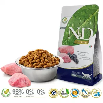 FARMINA N&D Prime Lamb & Blueberry - sausā barība kaķiem - 1.5kg