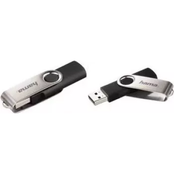 Hama Rotate USB zibatmiņa 64 GB USB Type-A 2.0 Melna, Sudraba