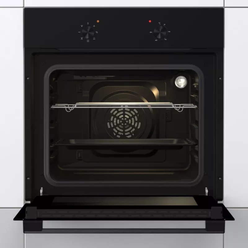 Gorenje Cepeškrāsns BO6615E01B | 60 L | Elektriskā | EnamelClean | Pievilšanas-pagriešanas pogas | Melna
